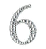 Eleganza Craft Stickers 50mm Number 6 with Diamante Iridescent No.42 - Craft