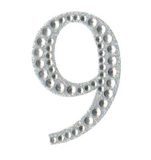 Eleganza Craft Stickers 50mm Number 9 with Diamante Iridescent No.42 - Craft