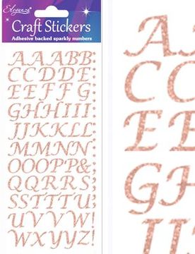 Eleganza Craft Stickers Stylised Alphabet Set Rose Gold No.87 