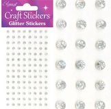 Eleganza Craft Stickers 4mm 112 Glitter gems Silver No.24 - Craft