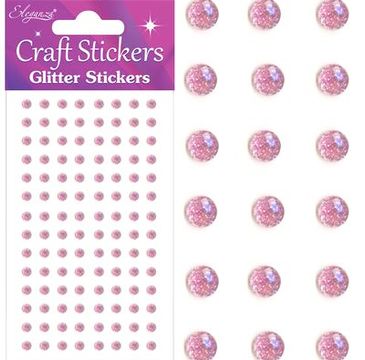 Eleganza Craft Stickers 4mm 112 Glitter gems Lt. Pink No.21 - Craft