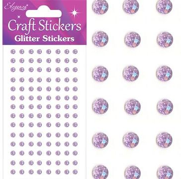 Eleganza Craft Stickers 4mm 112 Glitter gems Lavender No.45 - Craft