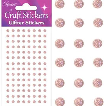 Eleganza Craft Stickers 4mm 112 Glitter gems Rose Gold No.87 - Craft