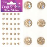 Eleganza Craft Stickers 8mm 35 Glitter gems Champagne No.64 - Craft