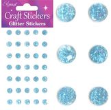 Eleganza Craft Stickers 8mm 35 Glitter gems Lt. Blue No.25 - Craft