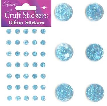 Eleganza Craft Stickers 8mm 35 Glitter gems Lt. Blue No.25 - Craft