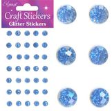 Eleganza Craft Stickers 8mm 35 Glitter gems Royal Blue No.18 - Craft