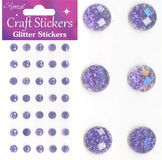 Eleganza Craft Stickers 8mm 35 Glitter gems Purple No.36 - Craft