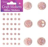 Eleganza Craft Stickers 8mm 35 Glitter gems Rose Gold No.87 - Craft