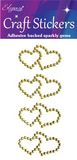 Eleganza Craft Stickers Diamante Double Open heart 4pcs Gold No.35 - Craft