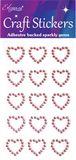 Eleganza Craft Stickers Diamante Open heart 15pcs Lt. Pink No.21 - Craft