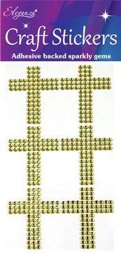 Eleganza Craft Stickers Diamante Cross 6pcs Gold No.35 - Craft