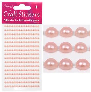 Eleganza Craft Stickers 4mm x 240 Pearls Pink No.21 - Craft