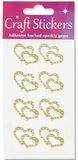 Eleganza Craft Sticker 8pcs Double Heart Diamante Gold - Craft