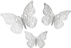 3D Adhesive Butterflies x 12 Silver - Craft