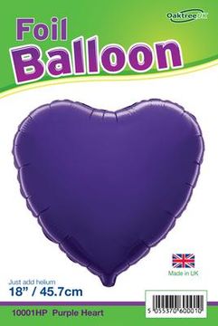 Oaktree 18inch Purple Heart Packaged - Foil Balloons