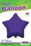 Oaktree 19inch Purple Star Packaged - Foil Balloons