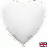 Oaktree 18inch White Heart - Foil Balloons