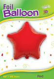 Oaktree 19inch Red Star Packaged - Foil Balloons