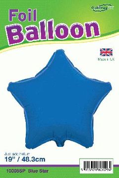 Oaktree 19inch Blue Star Packaged - Foil Balloons