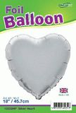 Oaktree 18inch Silver Heart Packaged - Foil Balloons