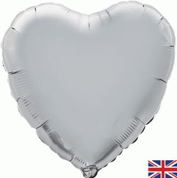 Oaktree 18inch Silver Heart - Foil Balloons