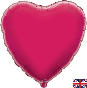Oaktree 18inch Fuchsia Heart Unpackaged - Foil Balloons