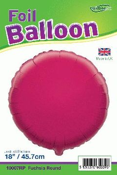 Oaktree 18inch Fuchsia Round Packaged - Foil Balloons