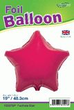 Oaktree 19inch Fuchsia Star Packaged - Foil Balloons