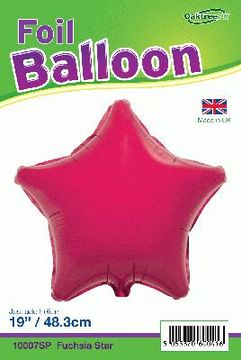 Oaktree 19inch Fuchsia Star Packaged - Foil Balloons