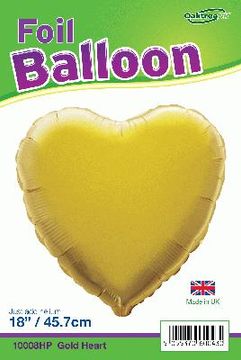 Oaktree 18inch Gold Heart Packaged - Foil Balloons