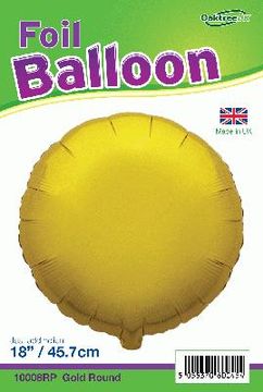 Oaktree 18inch Gold Round Packaged - Foil Balloons