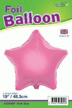 Oaktree 19inch Pink Star Packaged - Foil Balloons