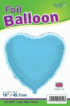 Oaktree 18inch Light Blue Heart Packaged - Foil Balloons