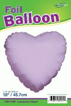 Oaktree 18inch Lavender Heart Packaged - Foil Balloons