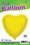 Oaktree 18inch Yellow Heart Packaged - Foil Balloons