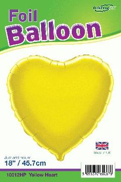 Oaktree 18inch Yellow Heart Packaged - Foil Balloons