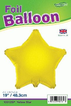 Oaktree 19inch Yellow Star Packaged - Foil Balloons