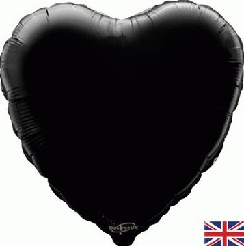 Oaktree 18inch Black Heart - Foil Balloons