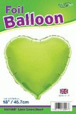 Oaktree 18inch Lime Green Heart Packaged - Foil Balloons