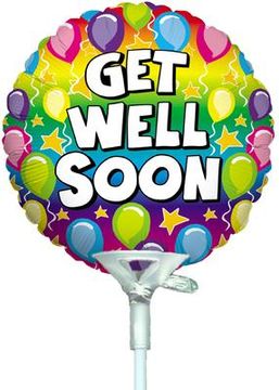 4inch Rainbow Get Well (Flat) - Foil Balloons