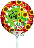 4inch Sunflower Get Well (Flat) - Foil Balloons