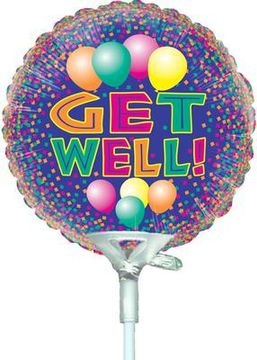 4inch Get Well Bright - (Flat) - Foil Balloons