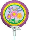 4inch Happy Flowers Get Well (Flat) - Foil Balloons