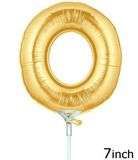 Megaloon Jrs 7inch Number 0 Gold (Flat) - Foil Balloons