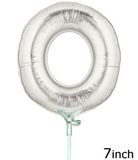 Megaloon Jrs 7inch Number 0 Silver (Flat) - Foil Balloons