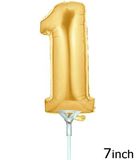 Megaloon Jrs 7inch Number 1 Gold (Flat) - Foil Balloons