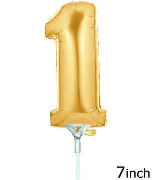 Megaloon Jrs 7inch Number 1 Gold (Flat) - Foil Balloons