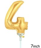 Megaloon Jrs 7inch Number 4 Gold (Flat) - Foil Balloons