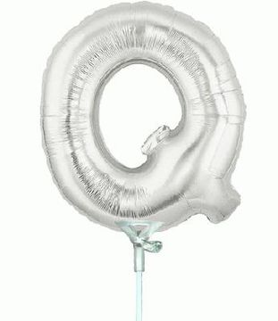 Megaloon Jrs 14inch Letter Q Silver packaged - Foil Balloons